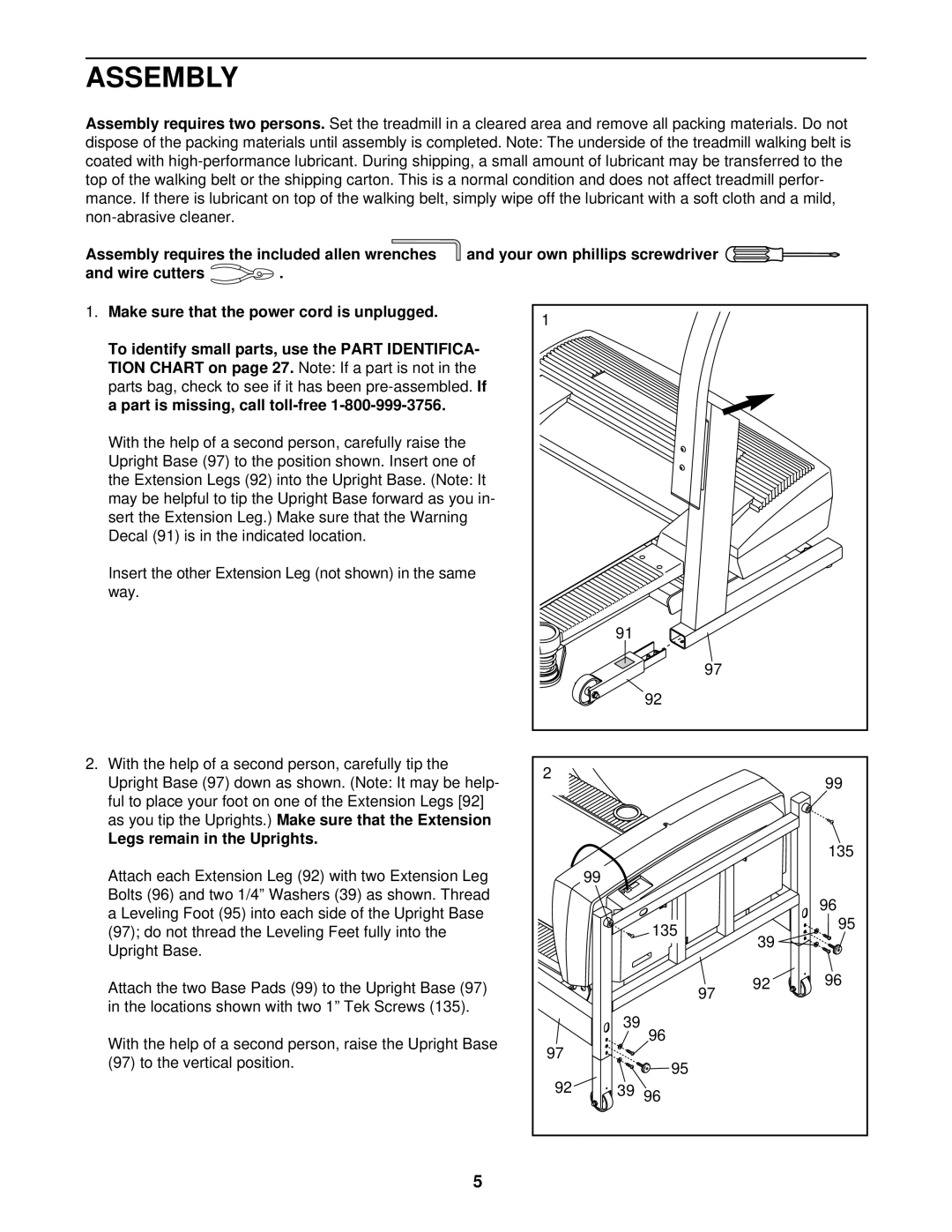 ProForm 831.293200 user manual Assembly, Legs remain in the Uprights 