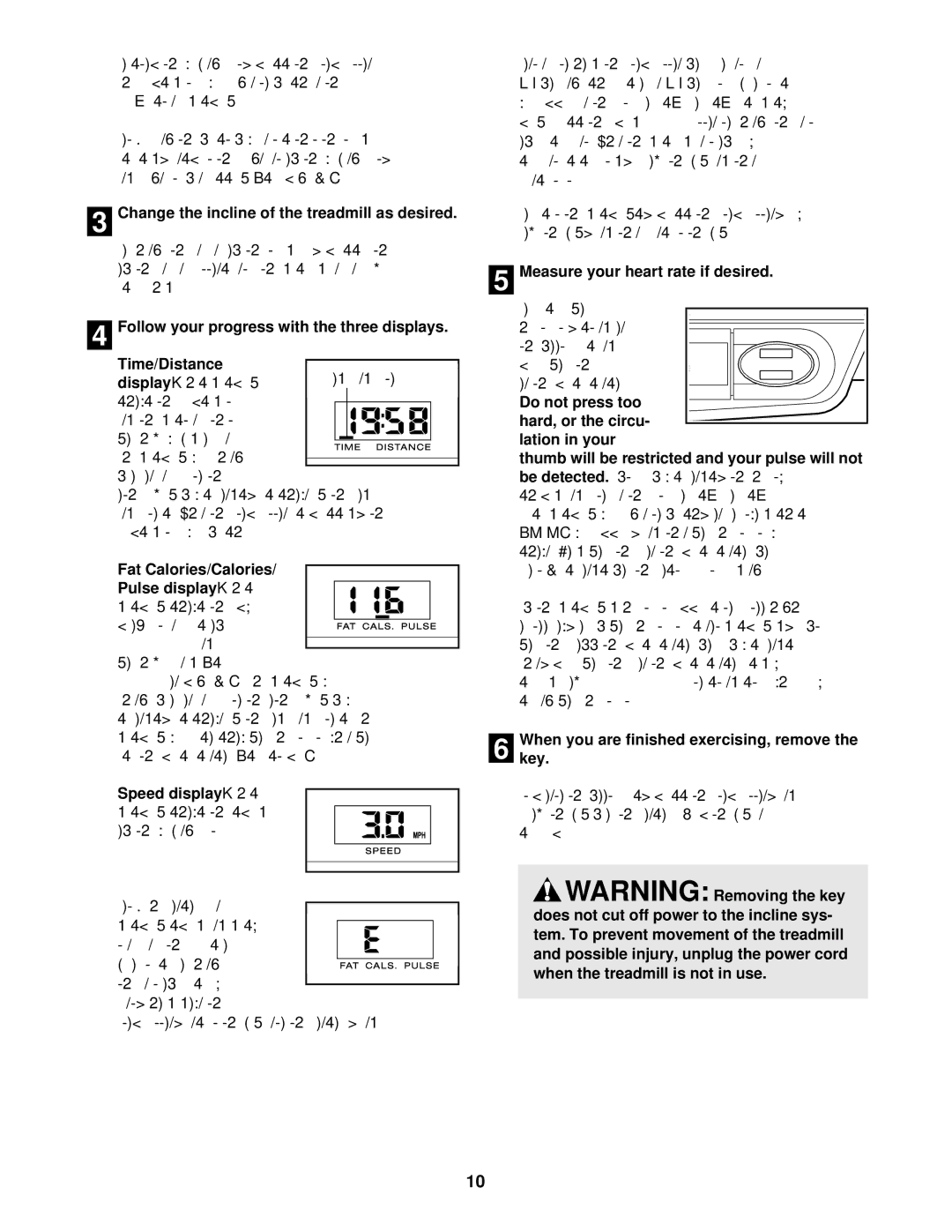 ProForm 831.293230 user manual Change the incline of the treadmill as desired, Fat Calories/Calories, Speed display -This 