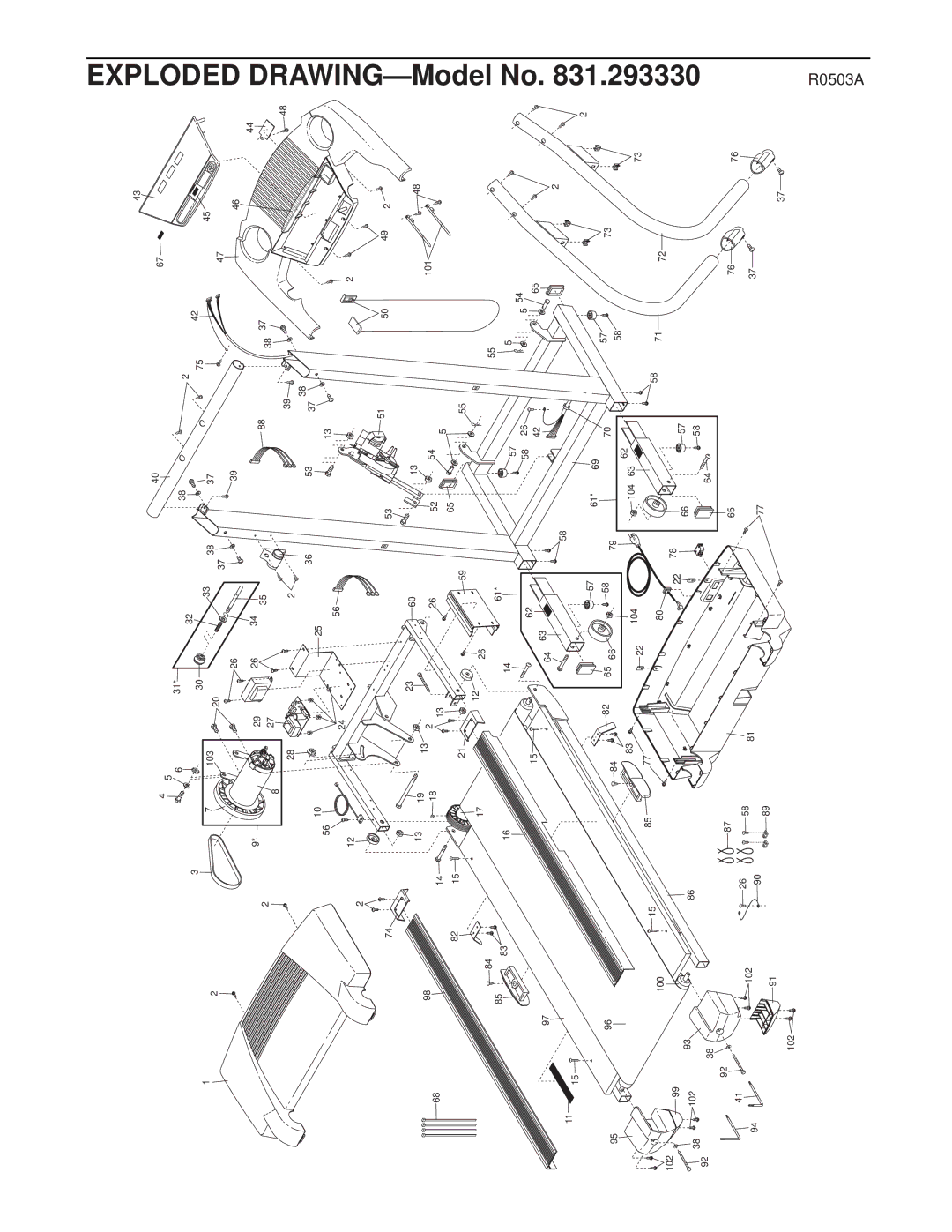 ProForm 831.293330 user manual DRAWINGModel 