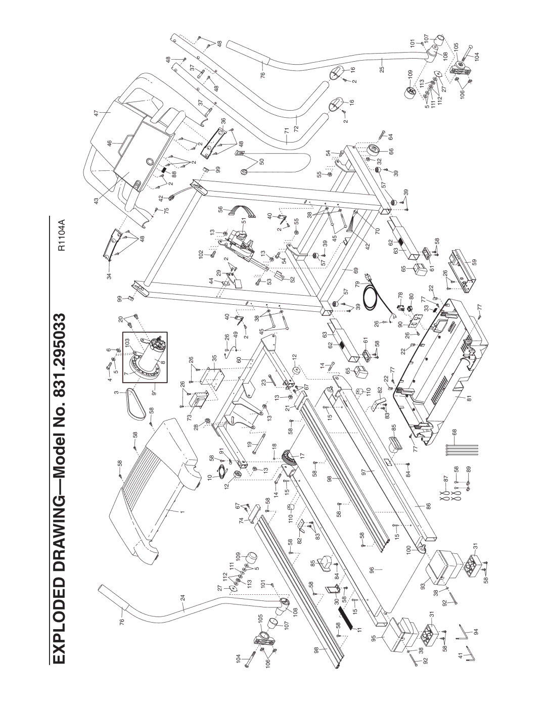 ProForm 831.295033 user manual Exploded DRAWING-Model No 