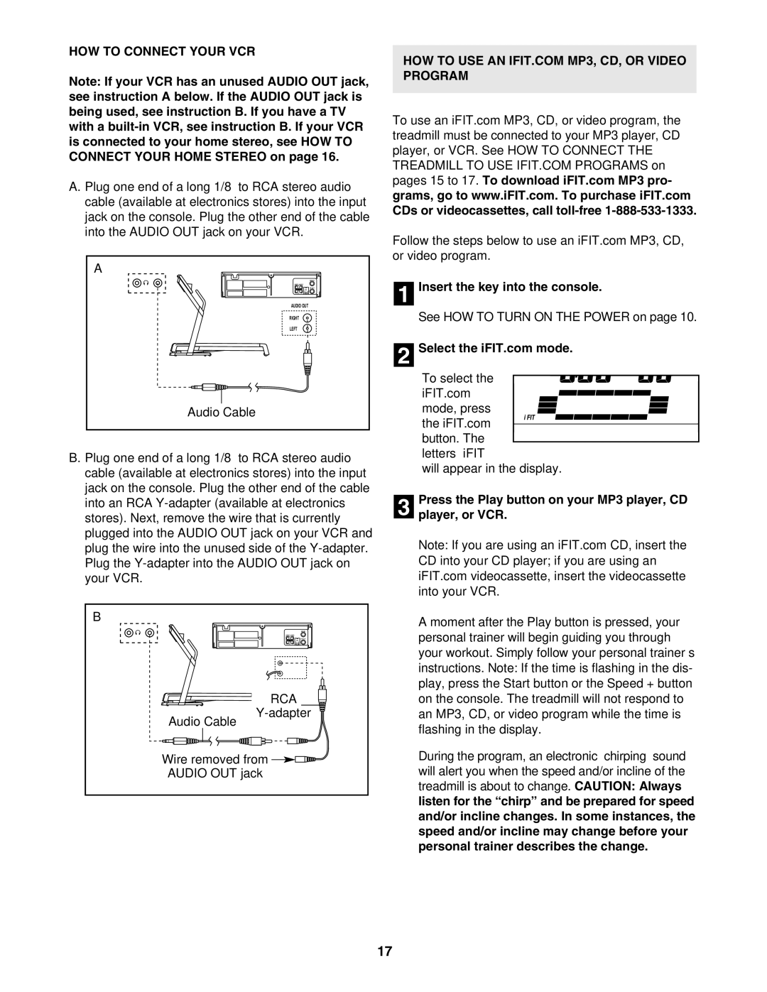 ProForm 831.295050 user manual HOW to Connect Your VCR, Press the Play button on your MP3 player, CD Player, or VCR 