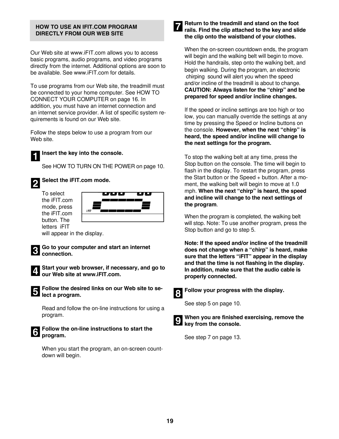 ProForm 831.295050 user manual Directly from OUR WEB Site, Follow the on-line instructions to start Program 