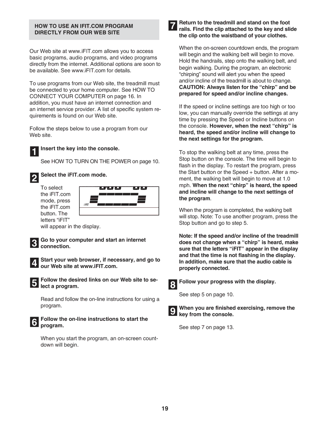 ProForm 831.295062 user manual Directly from OUR WEB Site, Follow the on-line instructions to start Program 