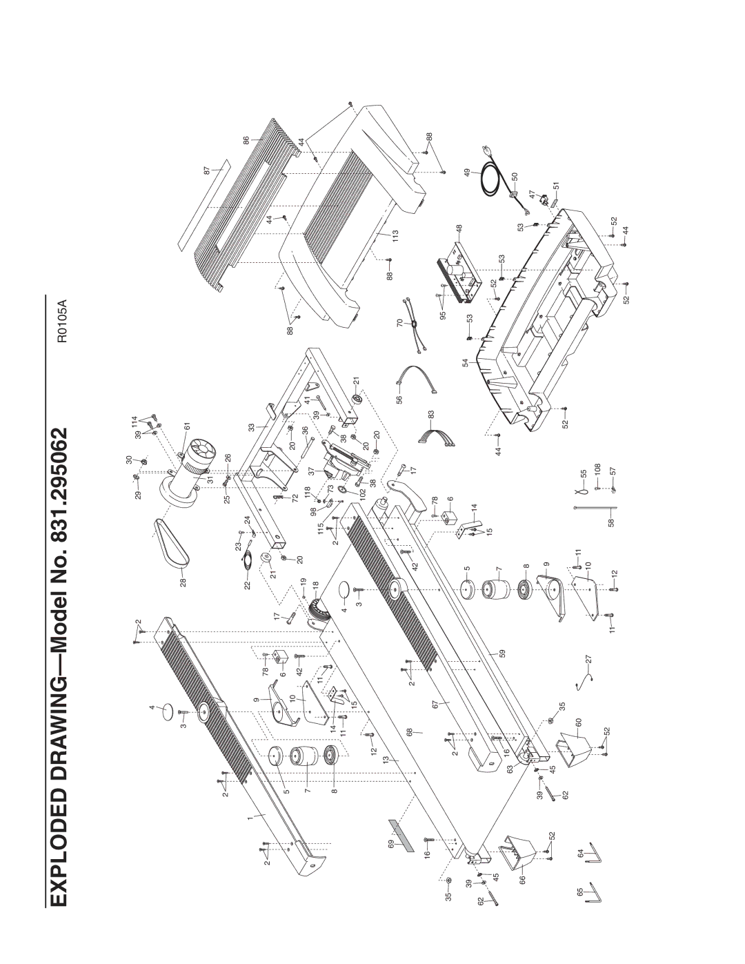 ProForm 831.295062 user manual Exploded DRAWING-Model No 