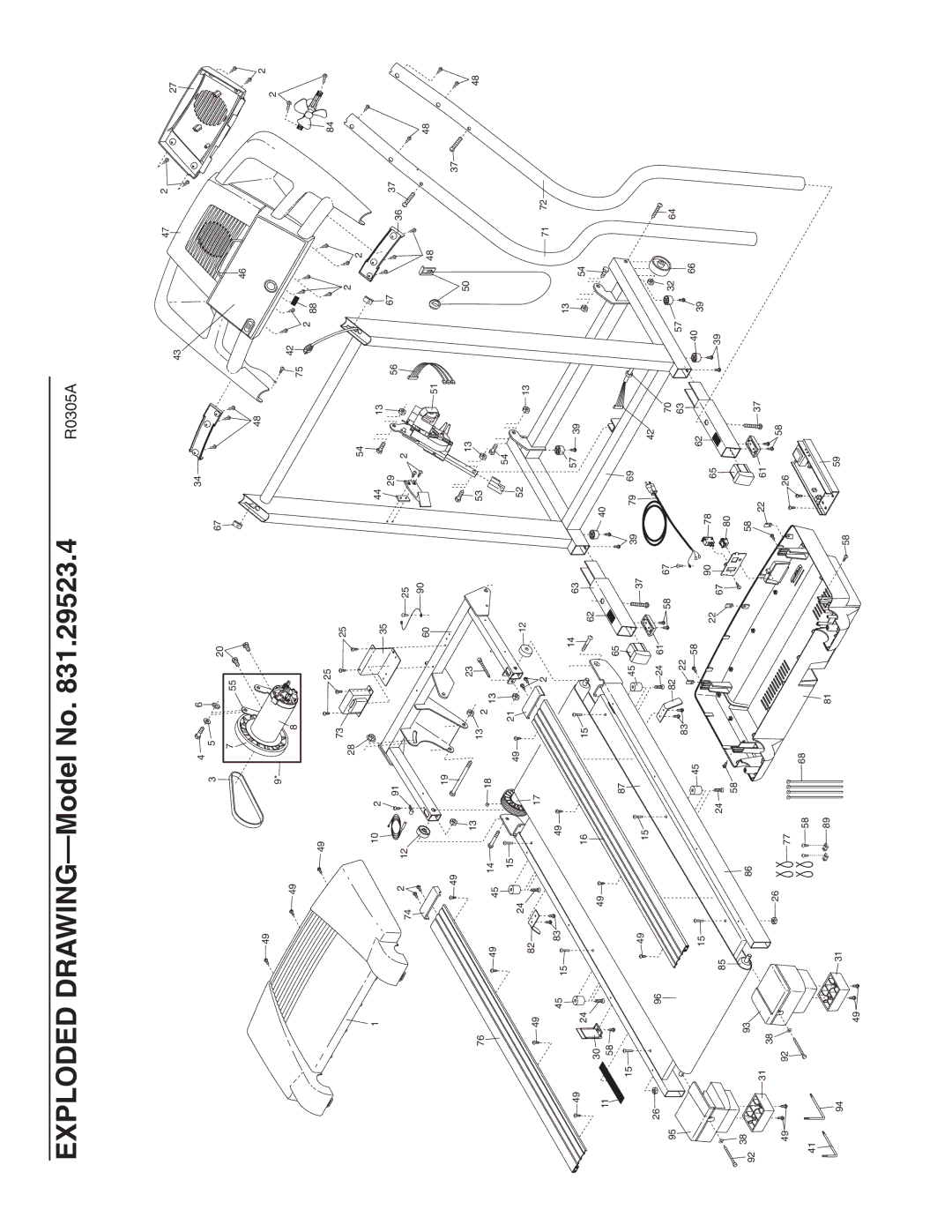 ProForm 831.29523.4 user manual Exploded DRAWING-Model No 