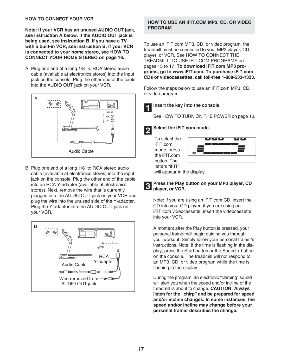 ProForm 831.29525.4 user manual HOW to Connect Your VCR, Press the Play button on your MP3 player, CD Player, or VCR 