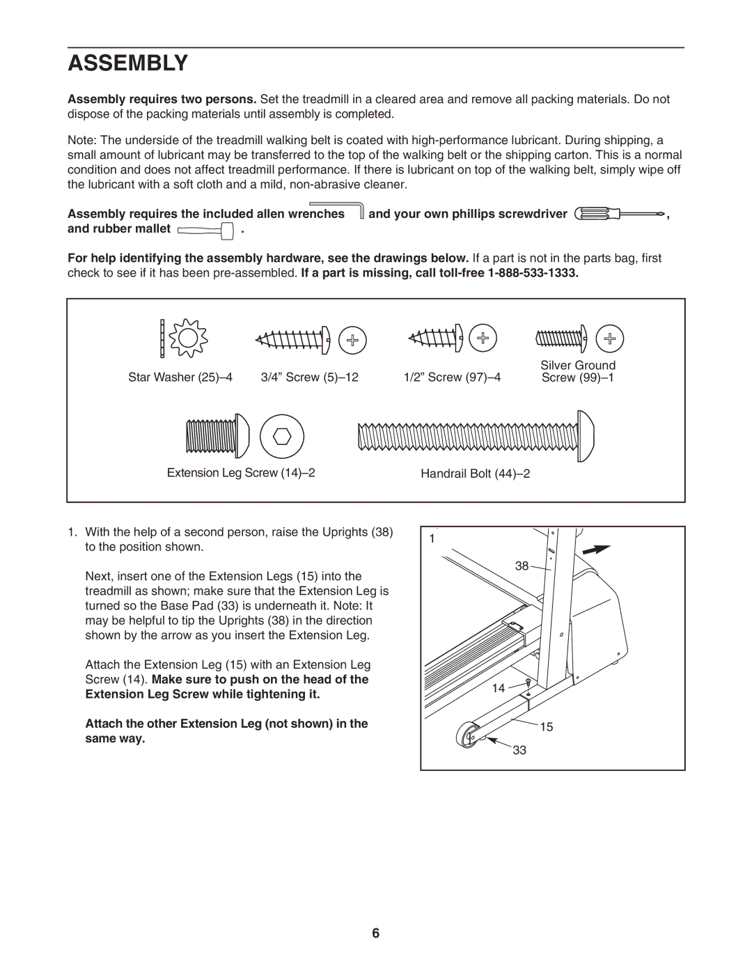 ProForm 831.29533.0 user manual Assembly 