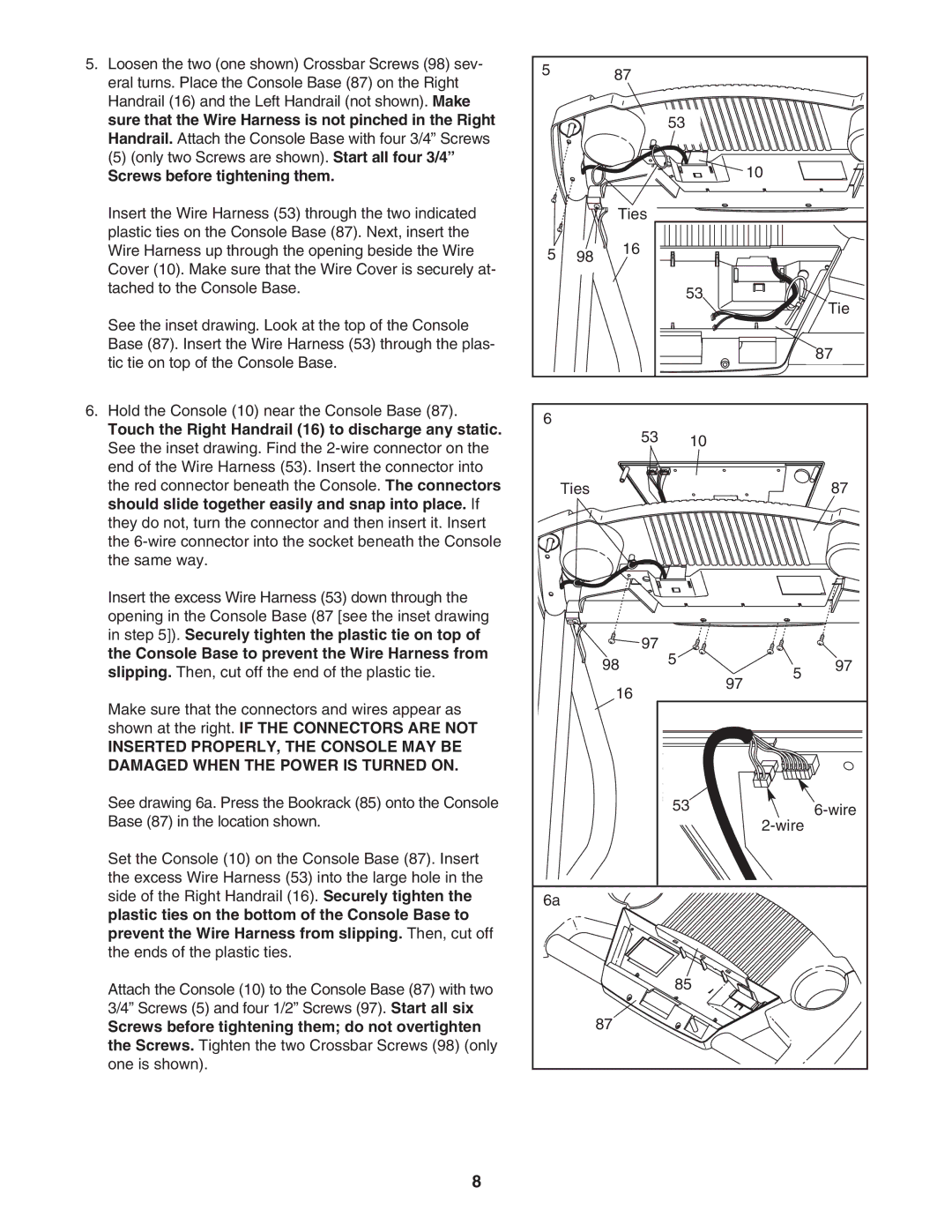 ProForm 831.29533.0 user manual Screws before tightening them 