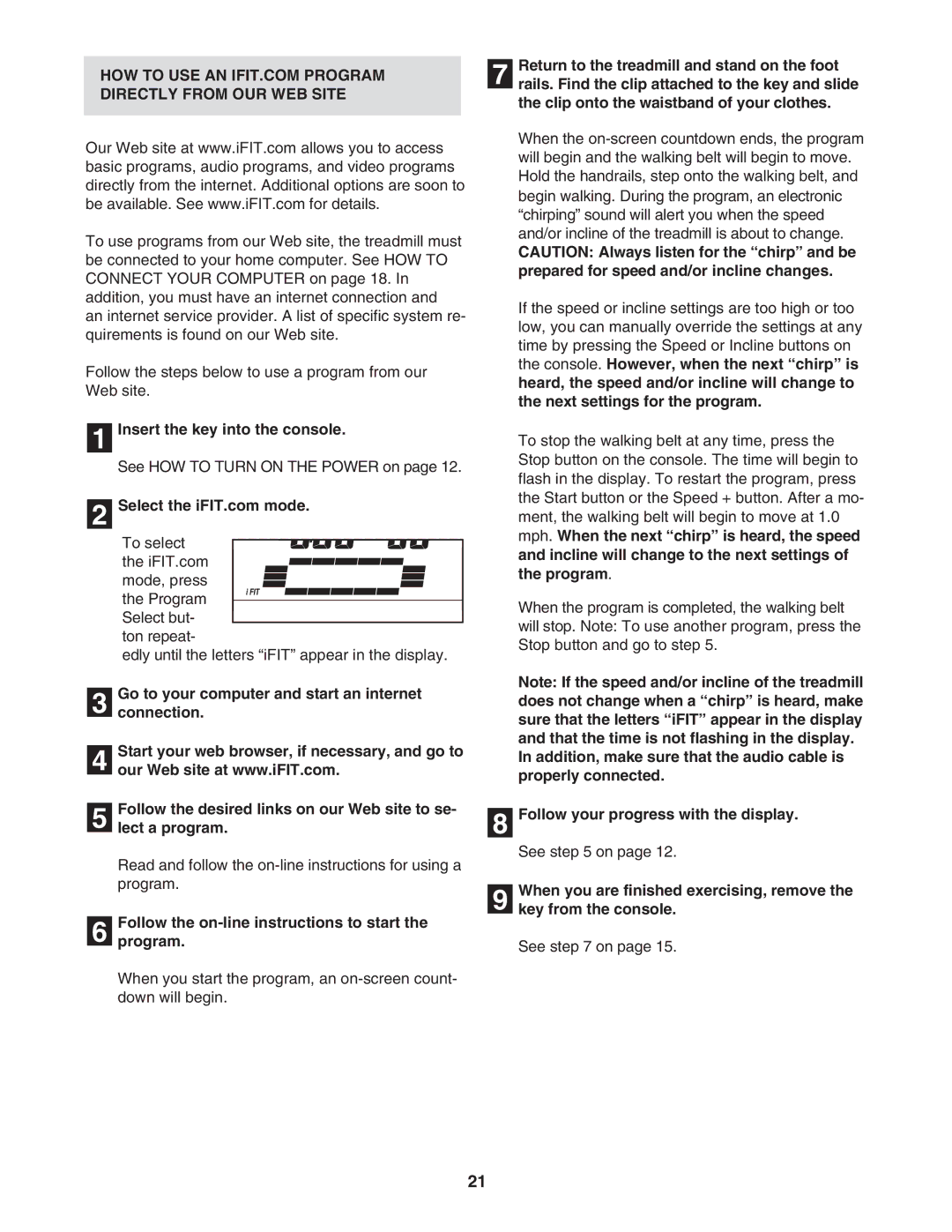 ProForm 831.295550 user manual Directly from OUR WEB Site, Follow the on-line instructions to start Program 