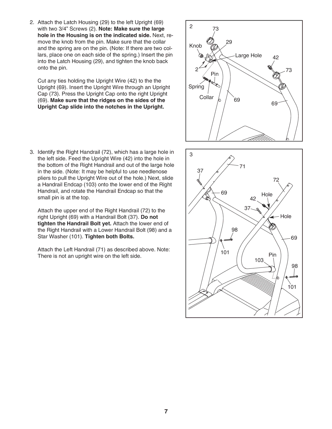 ProForm 831.295550 user manual Hole in the Housing is on the indicated side. Next, re 