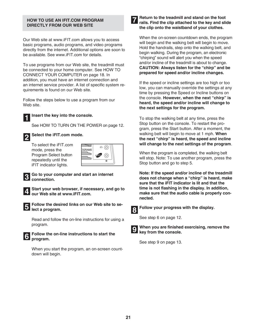 ProForm 831.29604.0 user manual Directly from OUR WEB Site, Follow the on-line instructions to start Program 