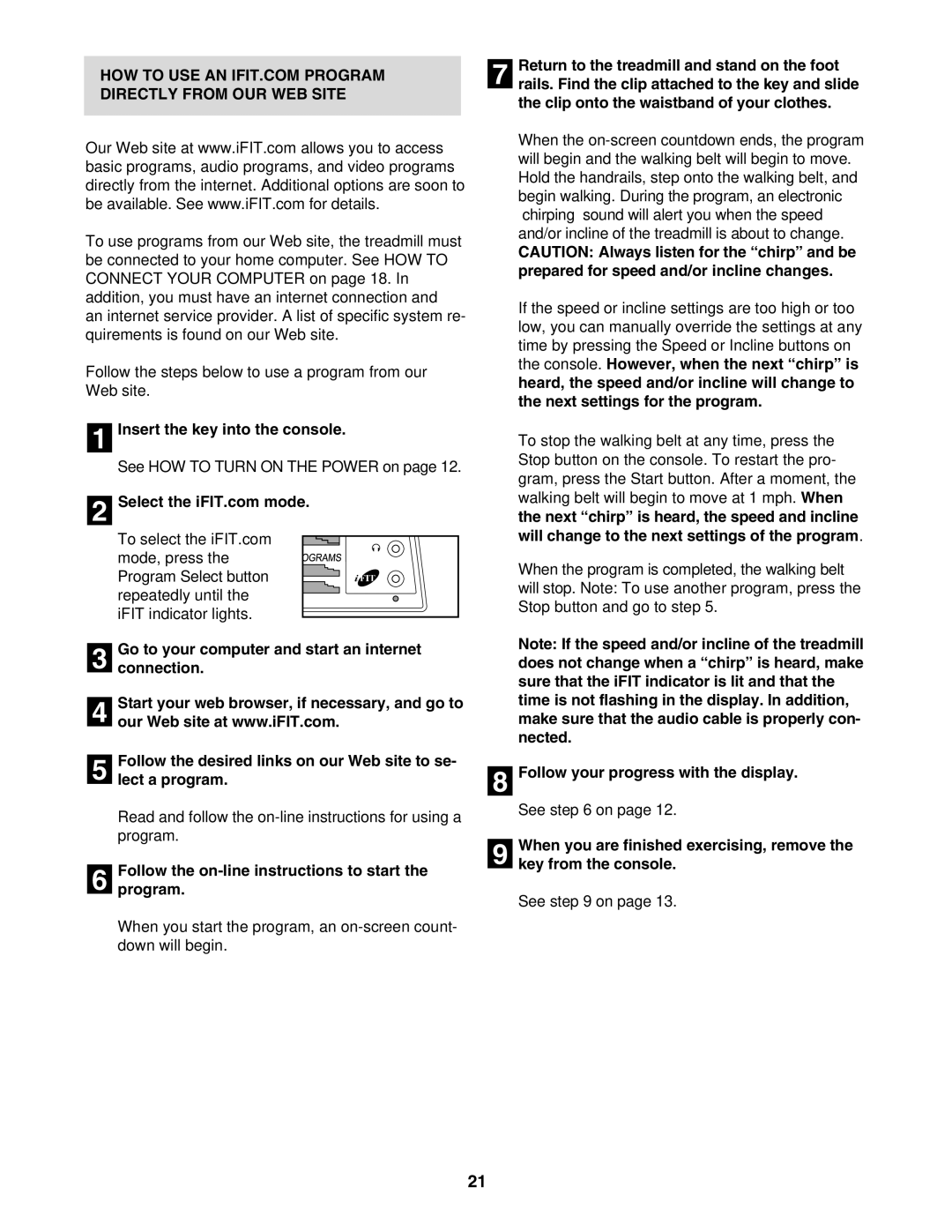 ProForm 831.29604.1 user manual Directly from OUR WEB Site, Follow the on-line instructions to start Program 