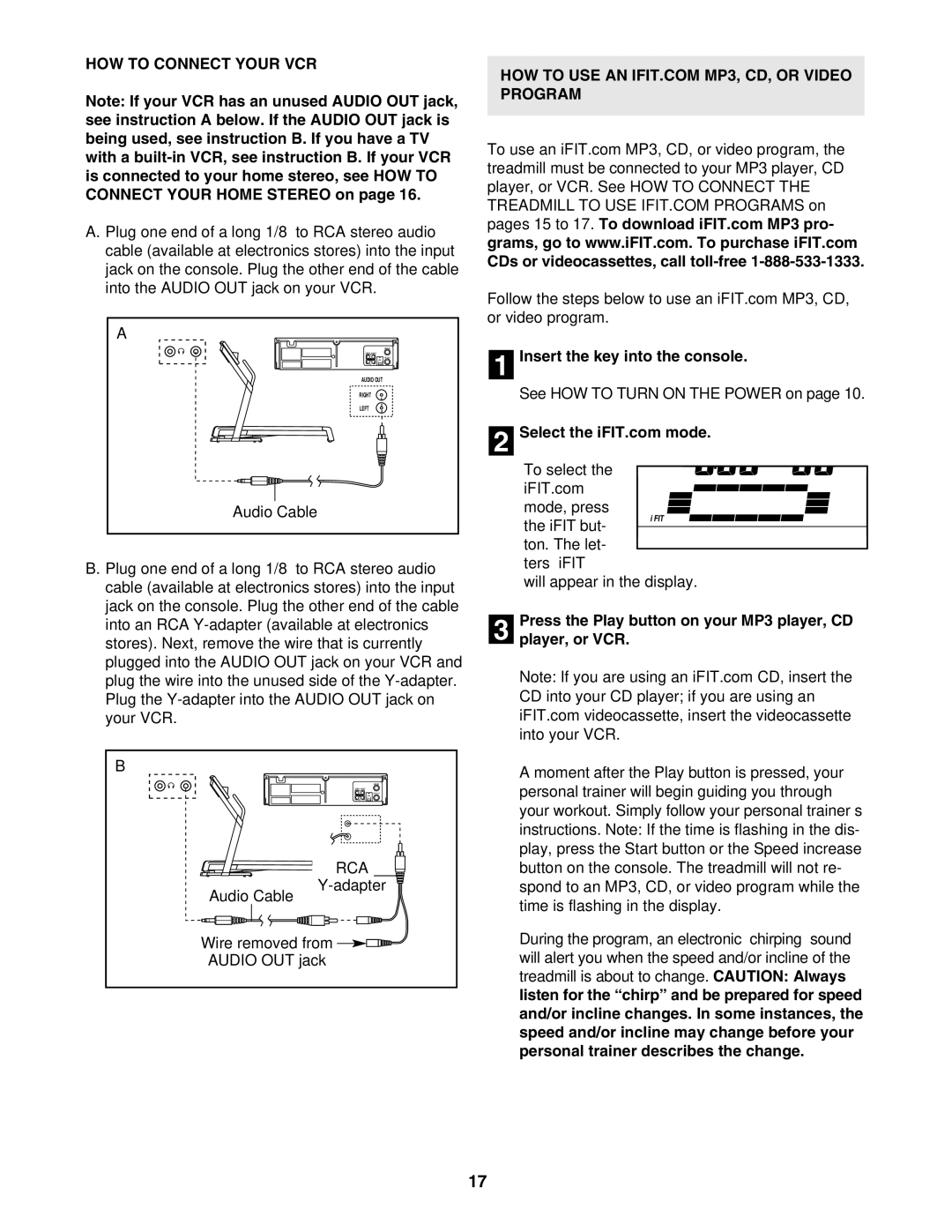 ProForm 831.29605.0 user manual HOW to Connect Your VCR, Press the Play button on your MP3 player, CD Player, or VCR 