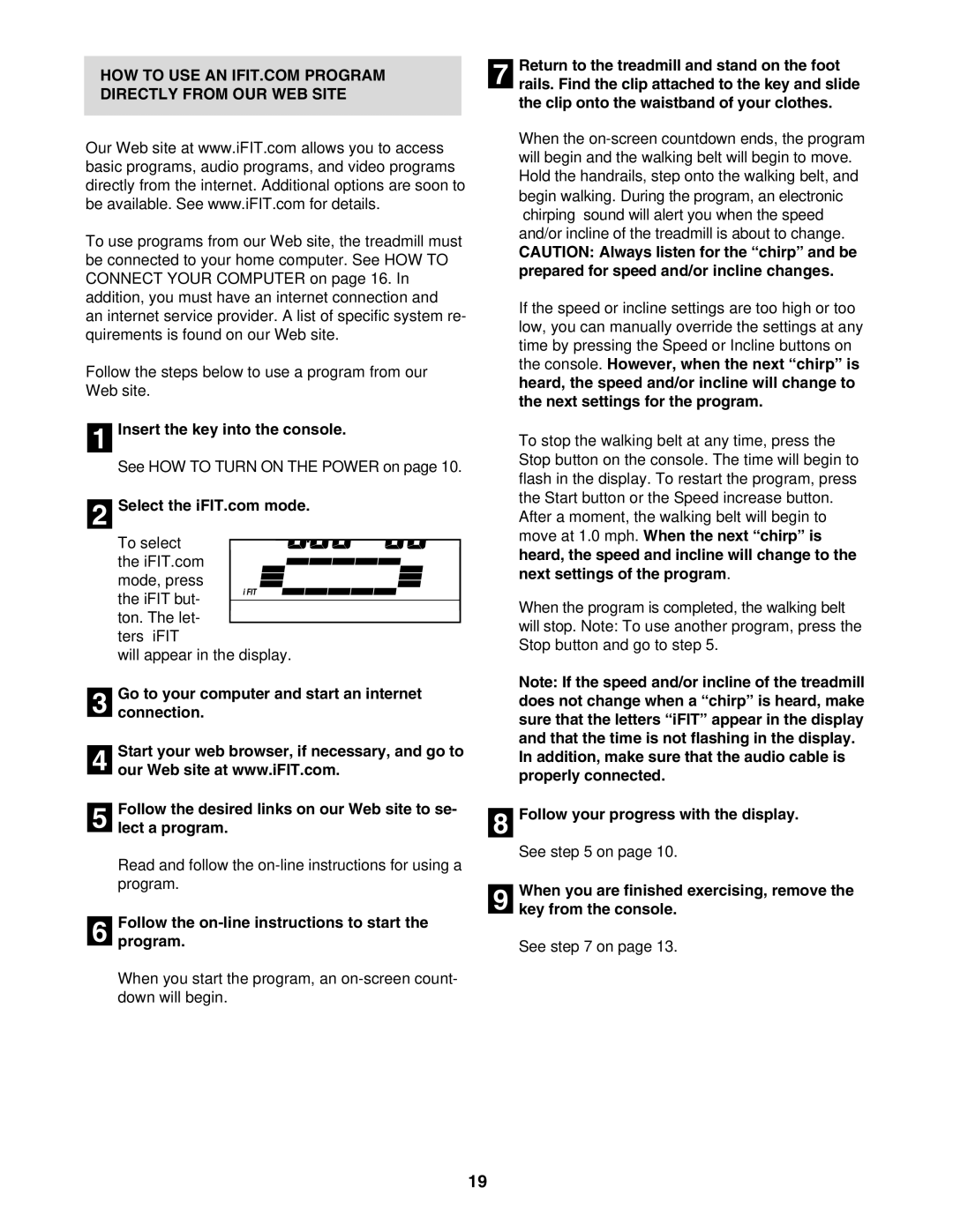 ProForm 831.29605.0 user manual Directly from OUR WEB Site, Follow the on-line instructions to start Program 