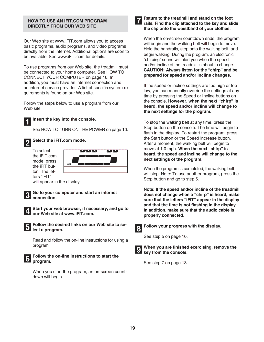 ProForm 831.29605.1 user manual Directly from OUR WEB Site, Follow the on-line instructions to start Program 