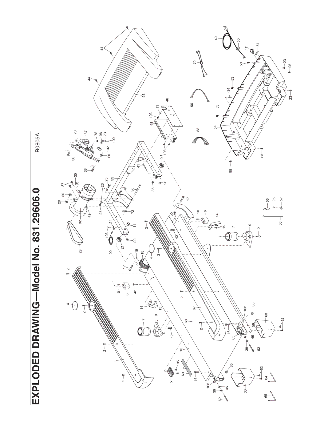 ProForm 831.29606.0 user manual Exploded DRAWING-Model No 