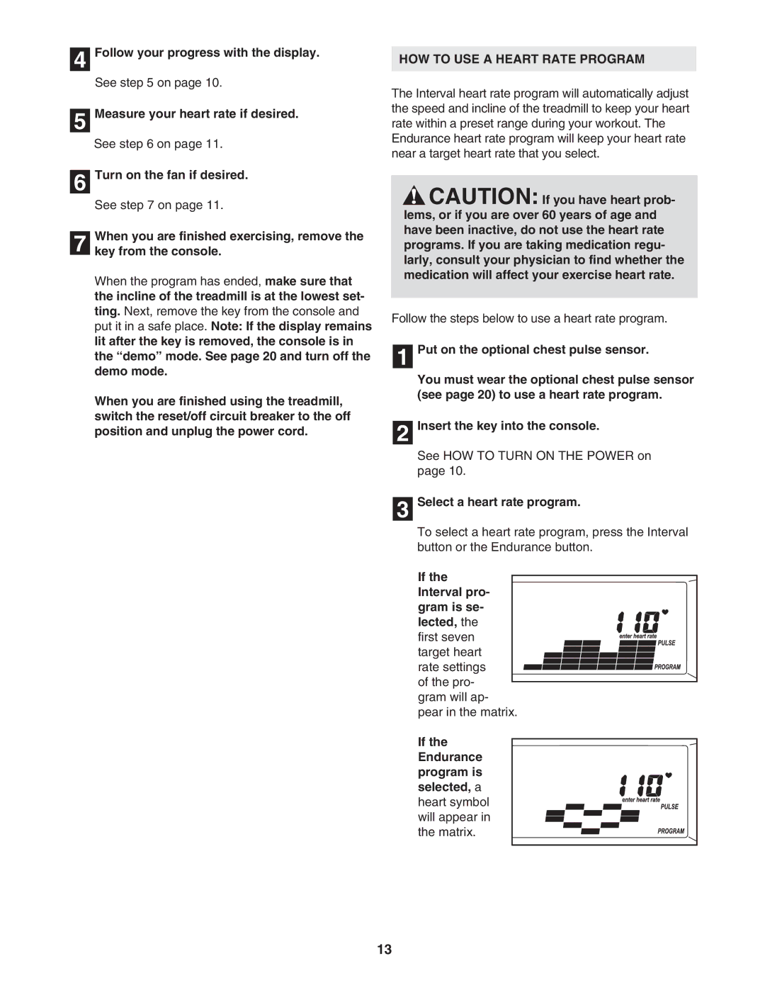 ProForm 831.29606.1 Measure your heart rate if desired, HOW to USE a Heart Rate Program, Select a heart rate program 