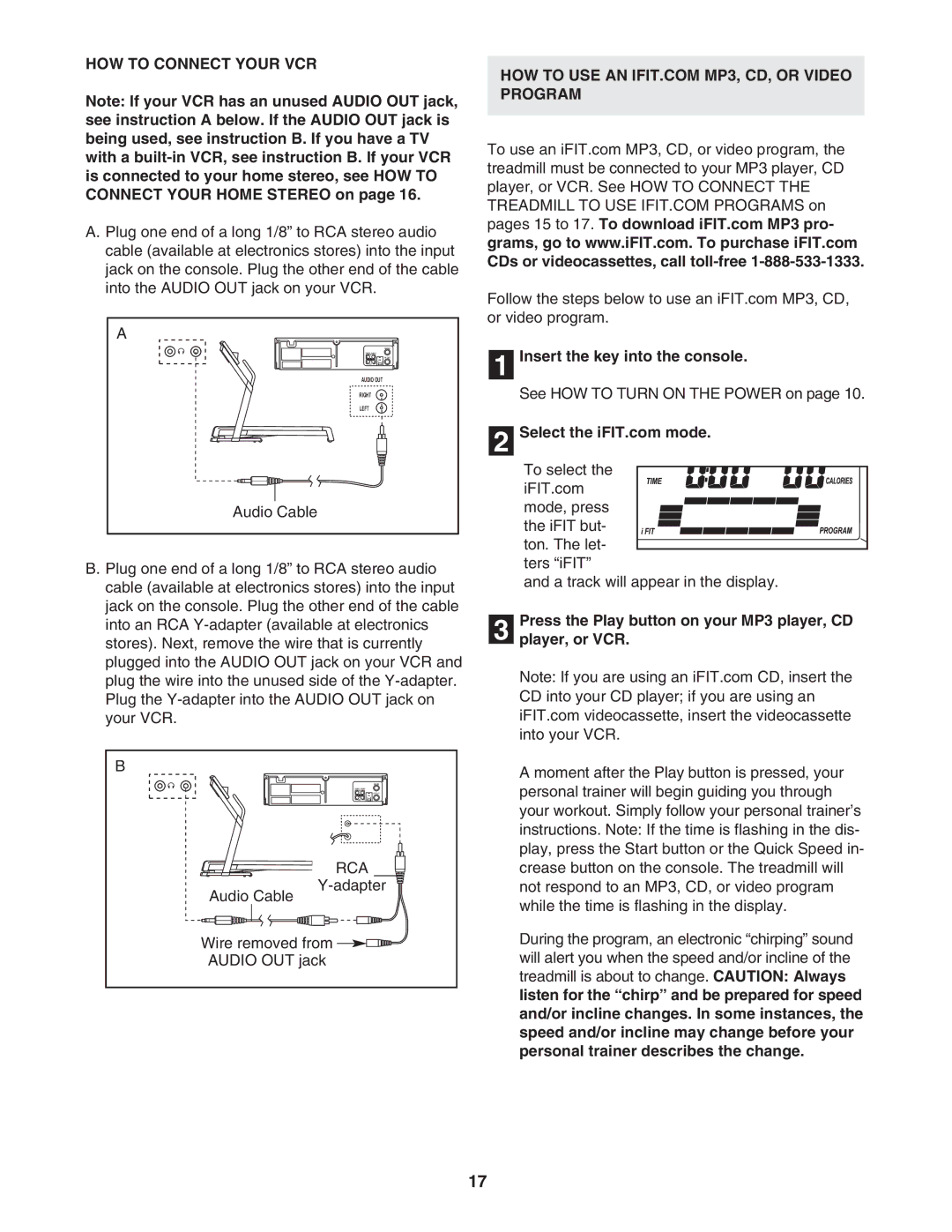 ProForm 831.29606.1 user manual HOW to Connect Your VCR, Press the Play button on your MP3 player, CD Player, or VCR 