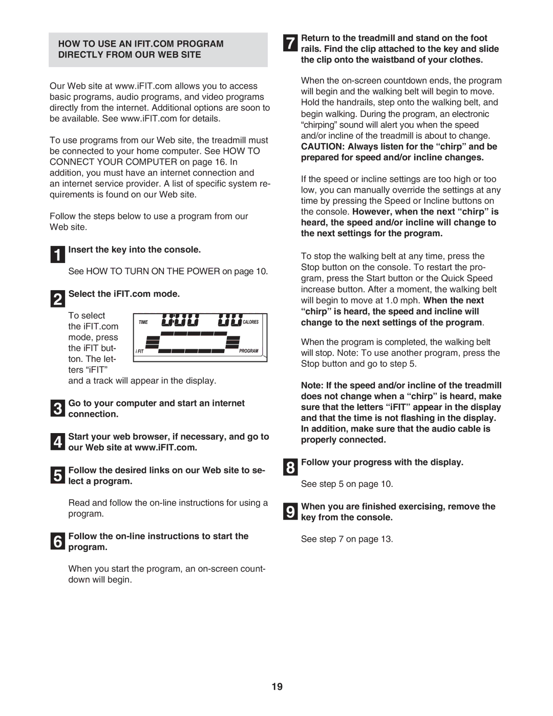 ProForm 831.29606.1 user manual Directly from OUR WEB Site, Follow the on-line instructions to start Program 