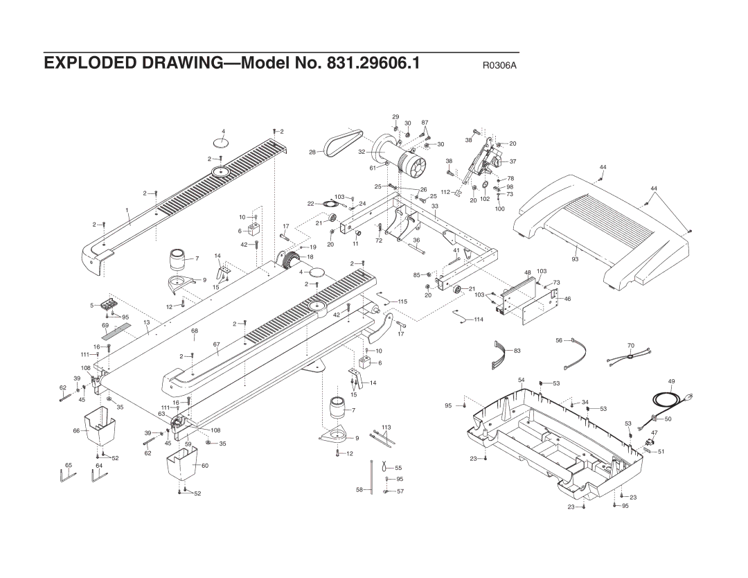 ProForm 831.29606.1 user manual Exploded DRAWING-Model No 