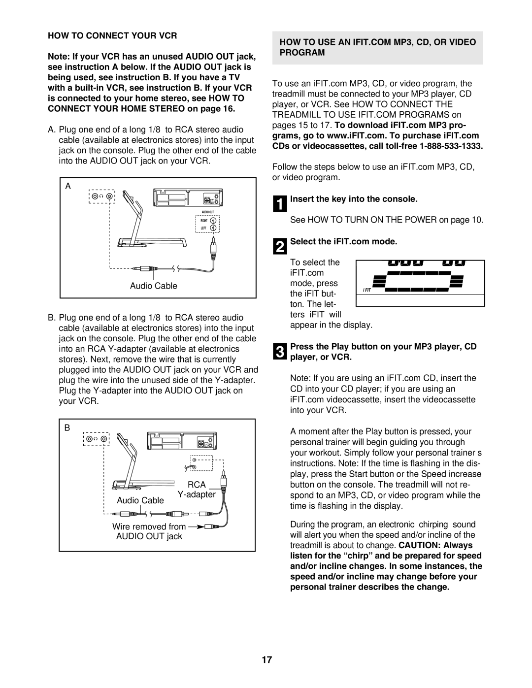 ProForm 831.29675.0 user manual HOW to Connect Your VCR, Press the Play button on your MP3 player, CD Player, or VCR 