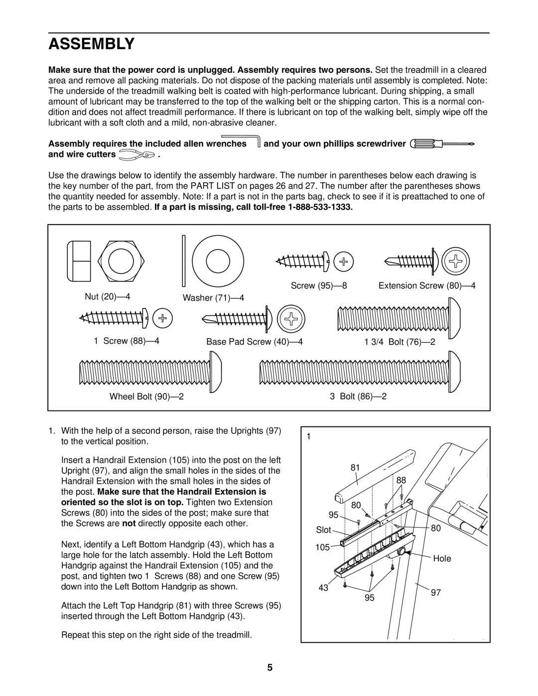 ProForm 831.29675.0 user manual Assembly 