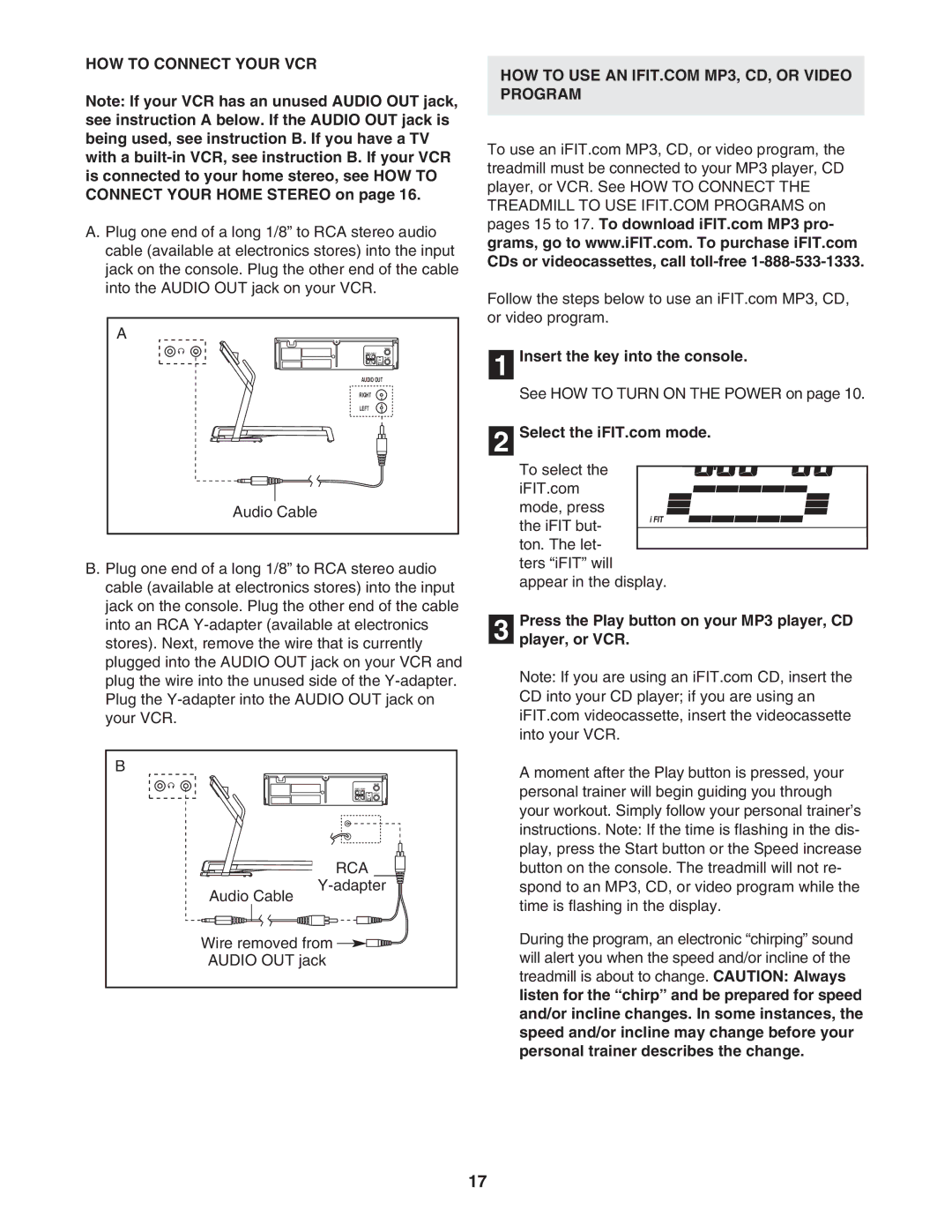 ProForm 831.29675.1 user manual HOW to Connect Your VCR, Press the Play button on your MP3 player, CD Player, or VCR 