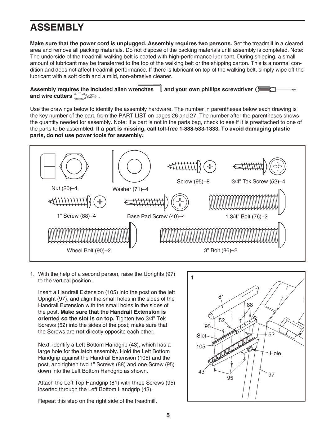 ProForm 831.29675.1 user manual Assembly 