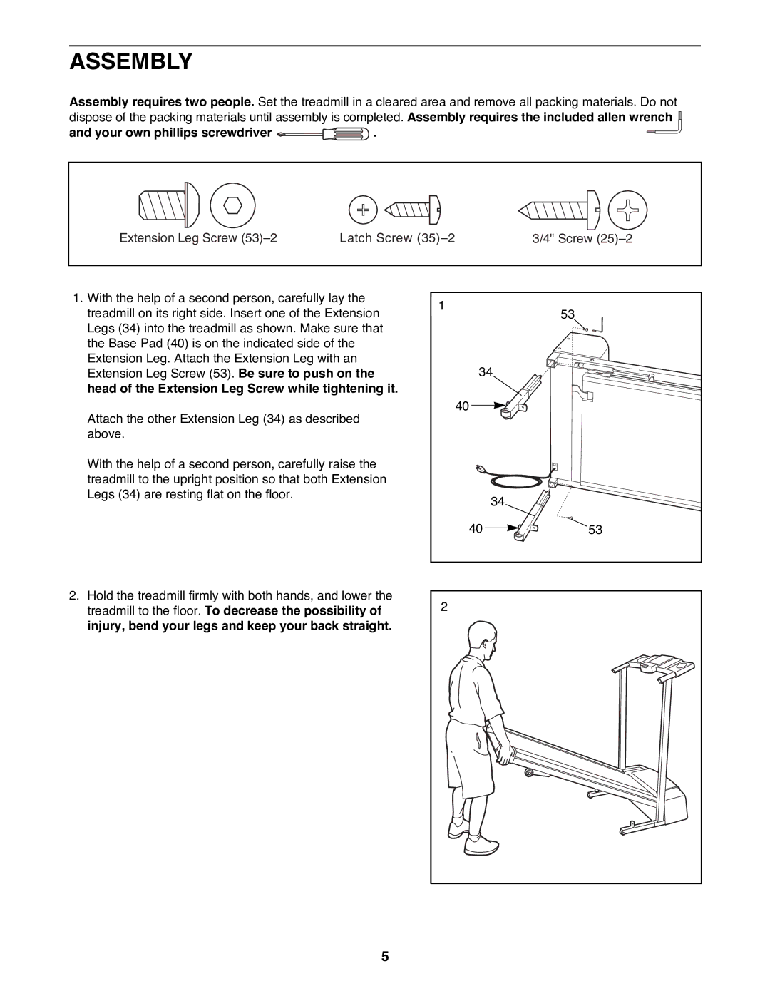 ProForm 831.297000 user manual Assembly, Your own phillips screwdriver 