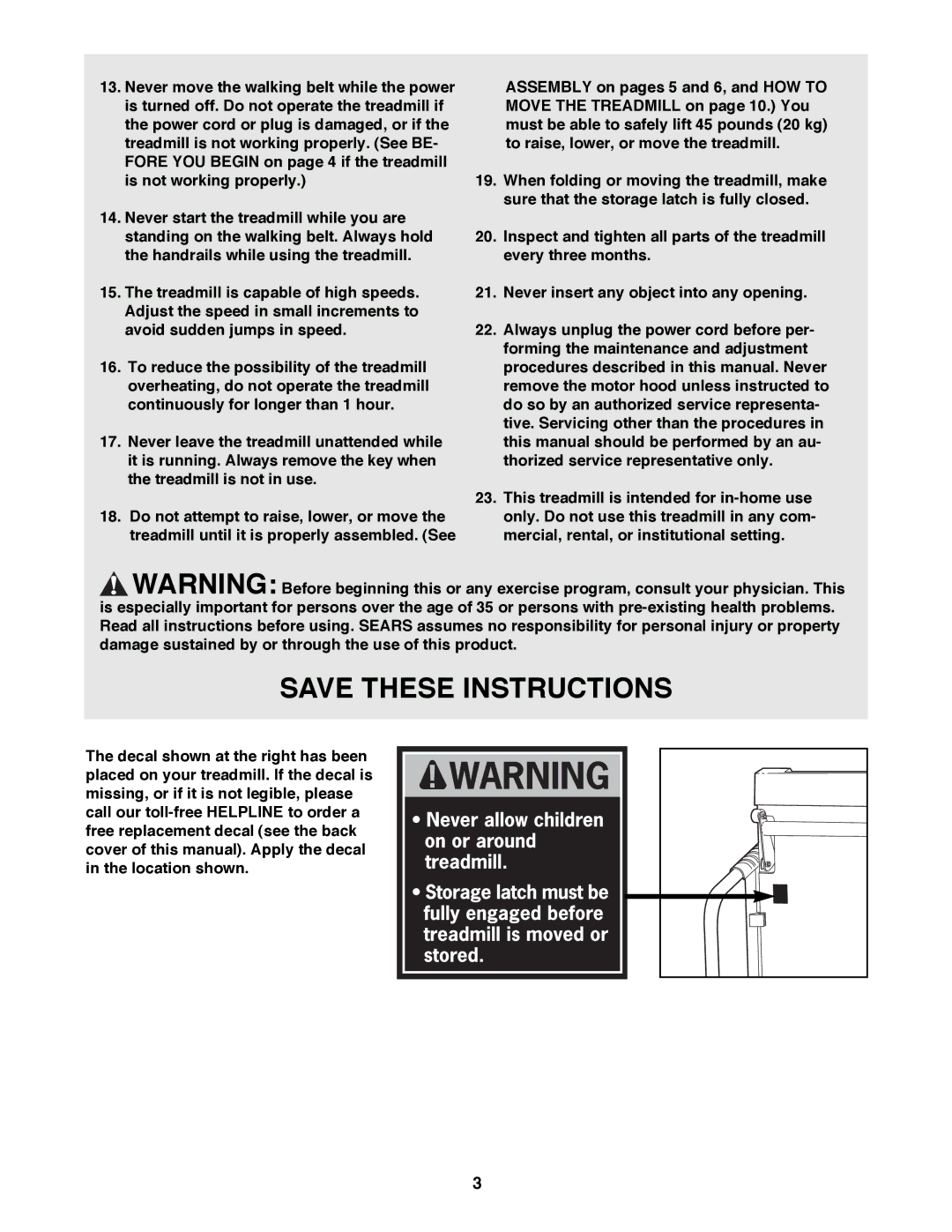 ProForm 831.297001 user manual 