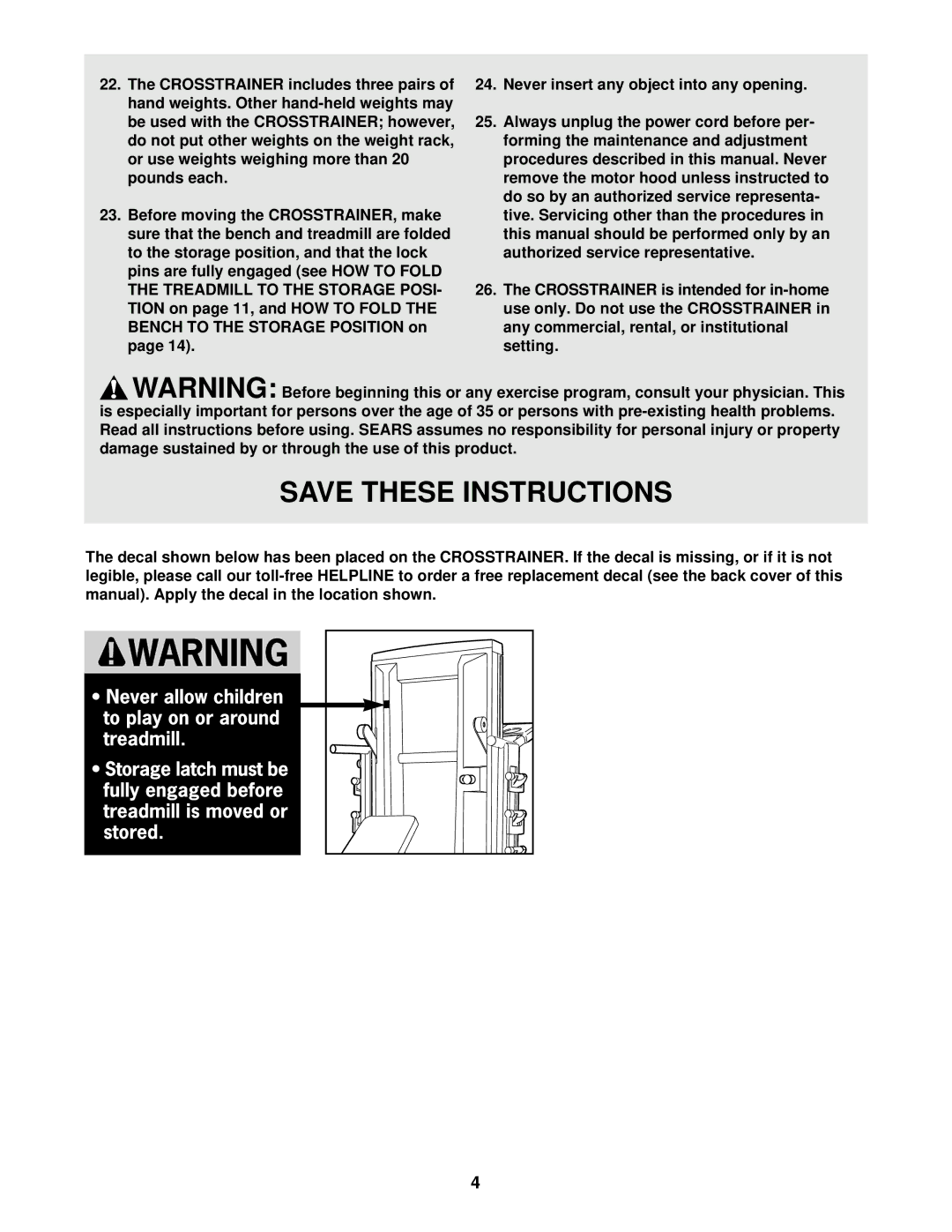 ProForm 831.297460 user manual 