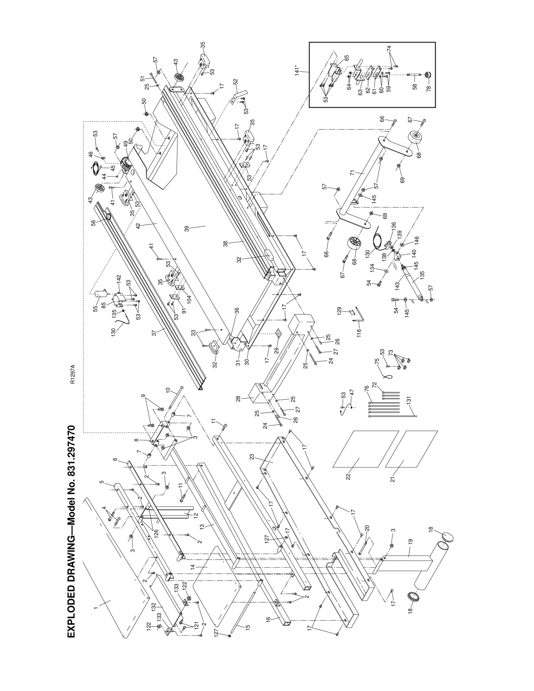 ProForm 831.297470 user manual Exploded DRAWING-Model No 