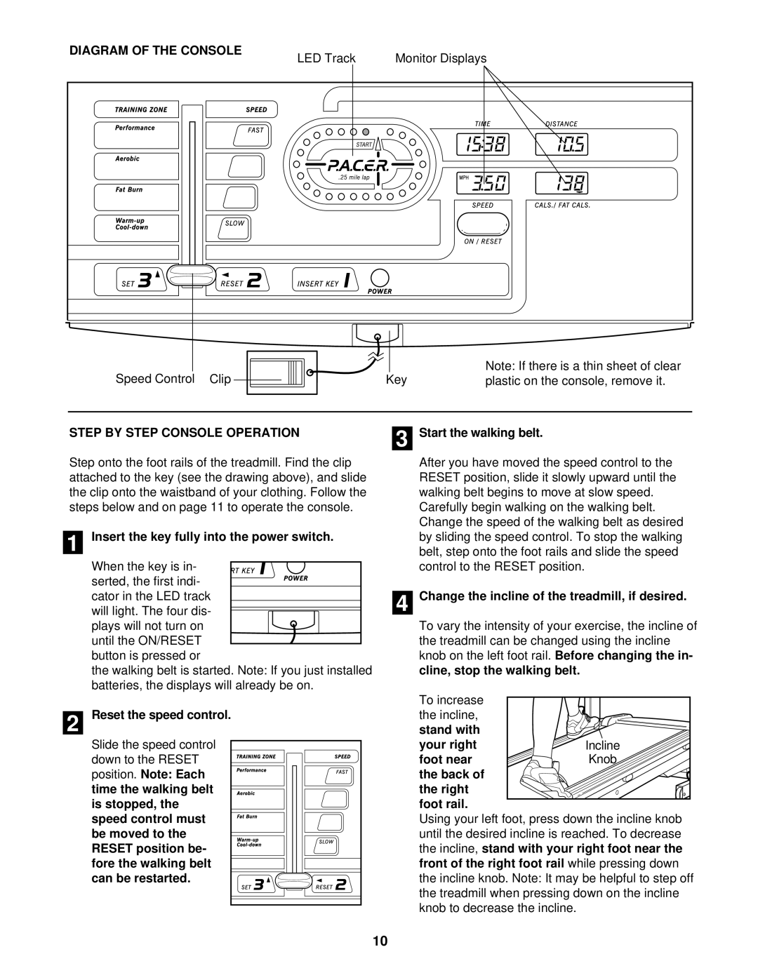 ProForm 831.297471 user manual Diagram of the Console, Step by Step Console Operation 