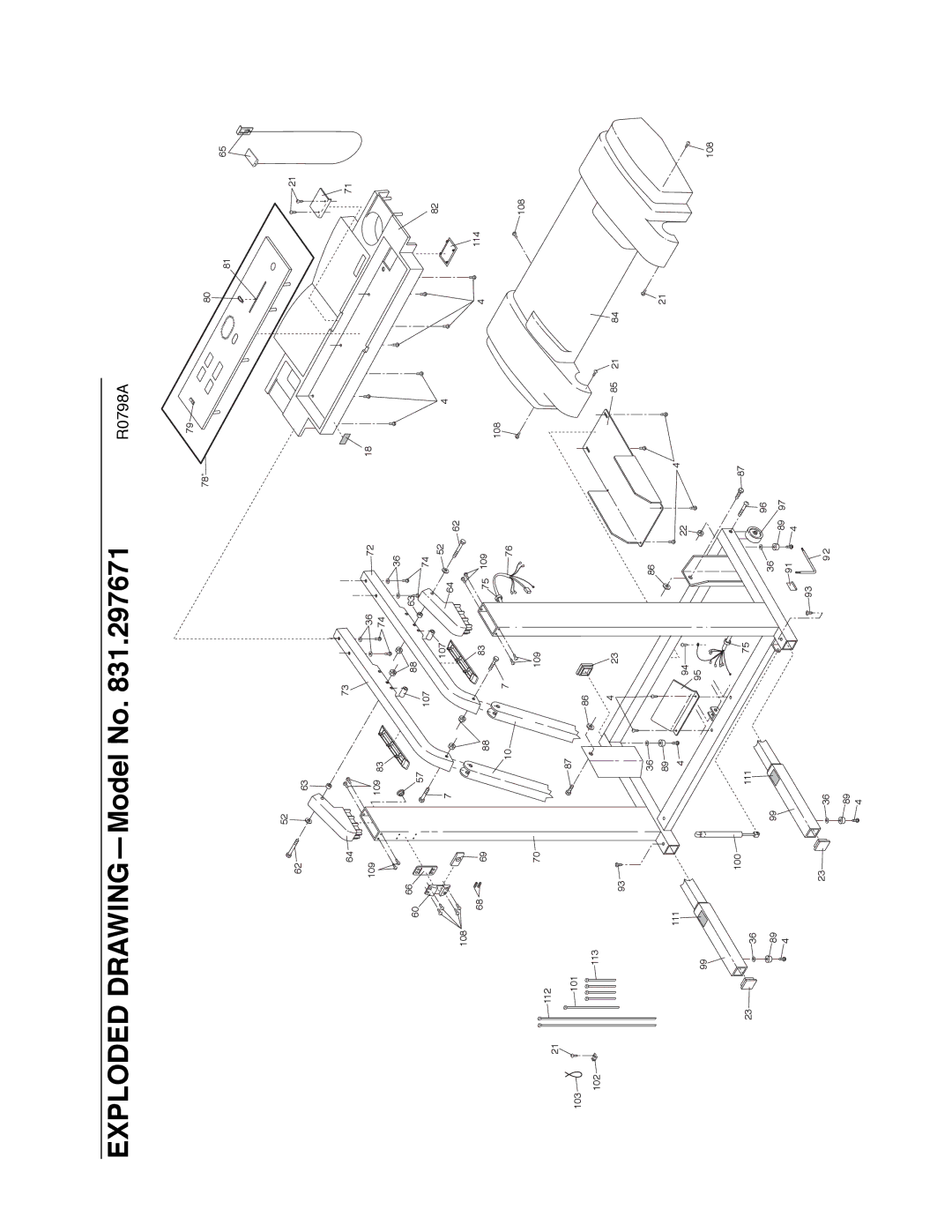 ProForm 831.297671 user manual 108 109 8165 107 103 102 112 101 113 111 100 114 