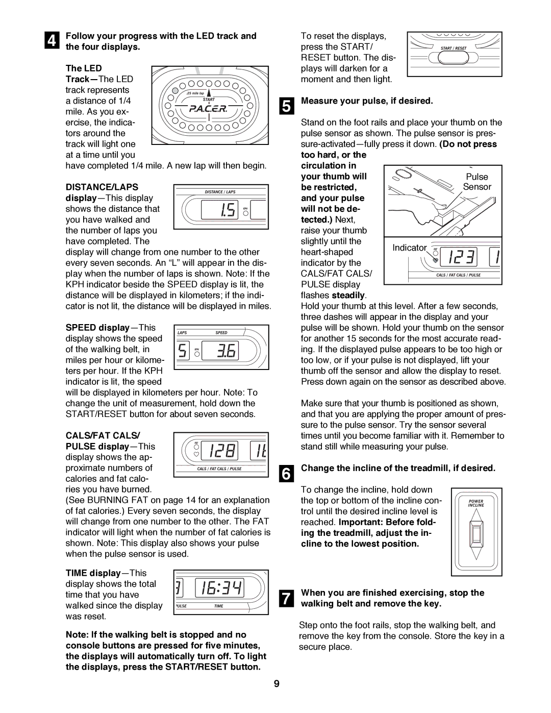 ProForm 831.297680 user manual CALS/FAT Cals 