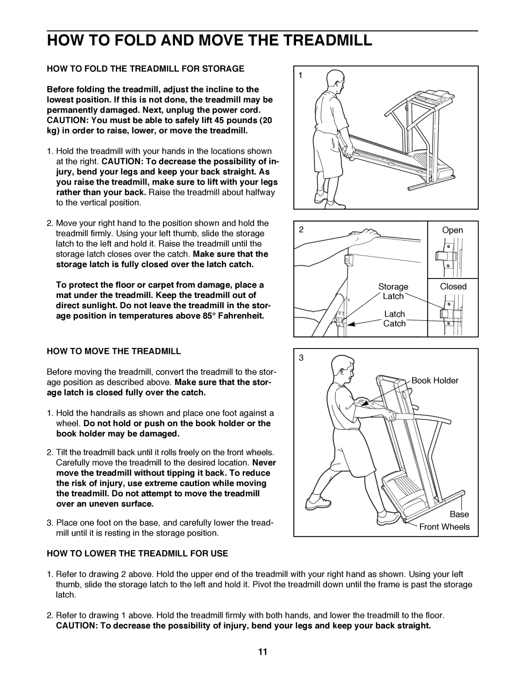 ProForm 831.297691 HOW to Fold and Move the Treadmill, HOW to Fold the Treadmill for Storage, HOW to Move the Treadmill 