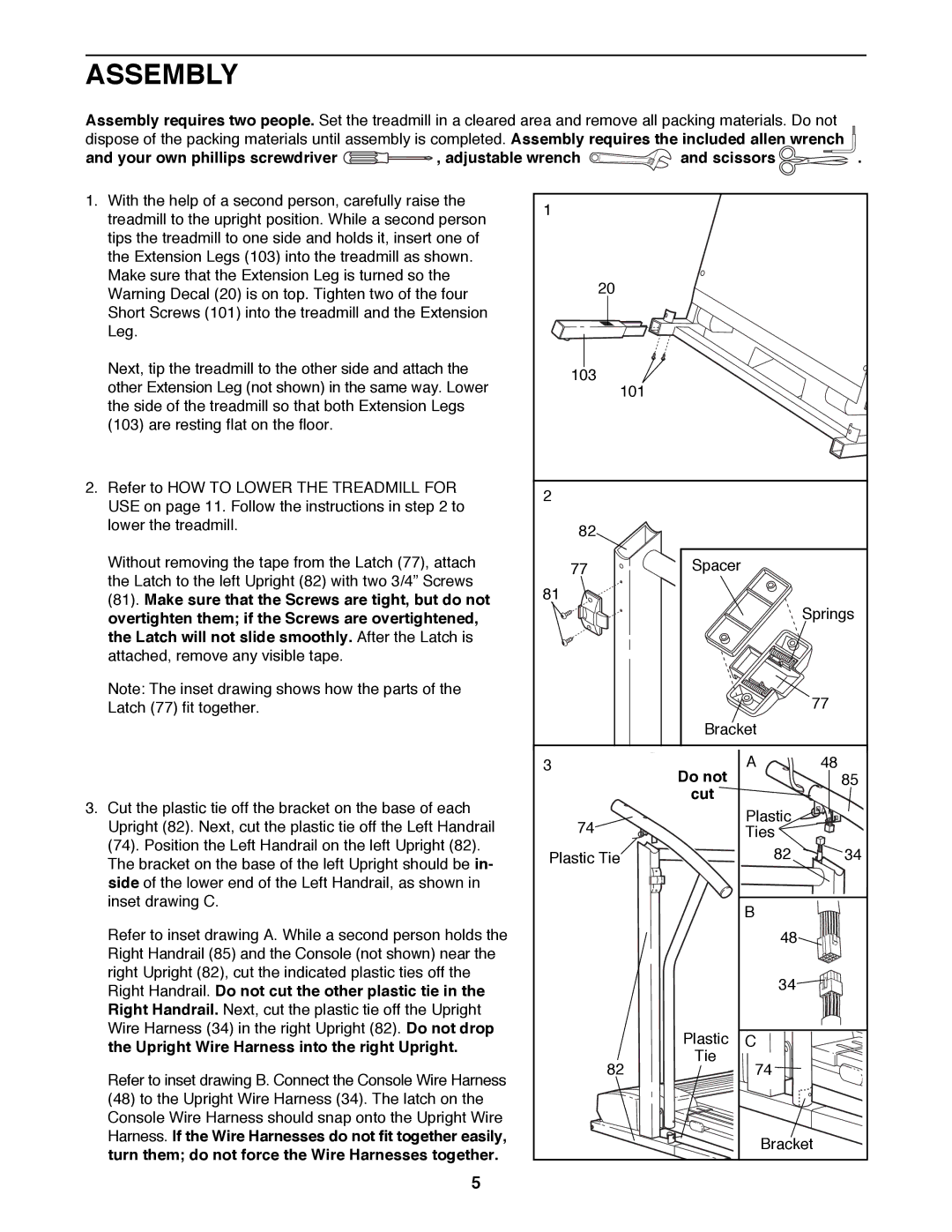 ProForm 831.297691 user manual Assembly, Do not Cut 