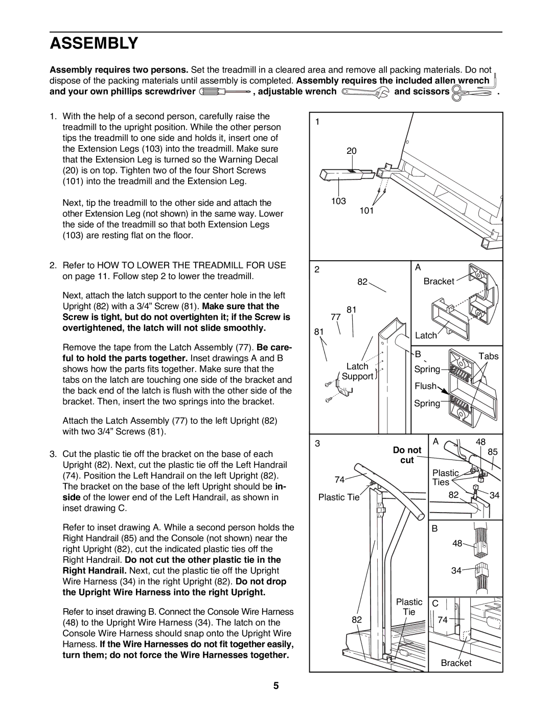 ProForm 831.297692 user manual Assembly, Do not Cut 