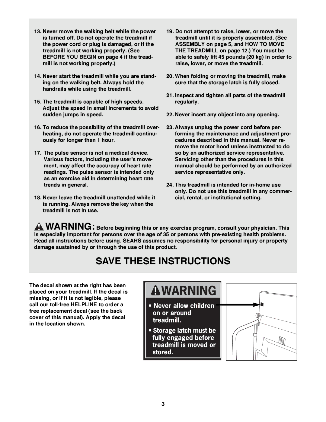 ProForm 831.297880 user manual 