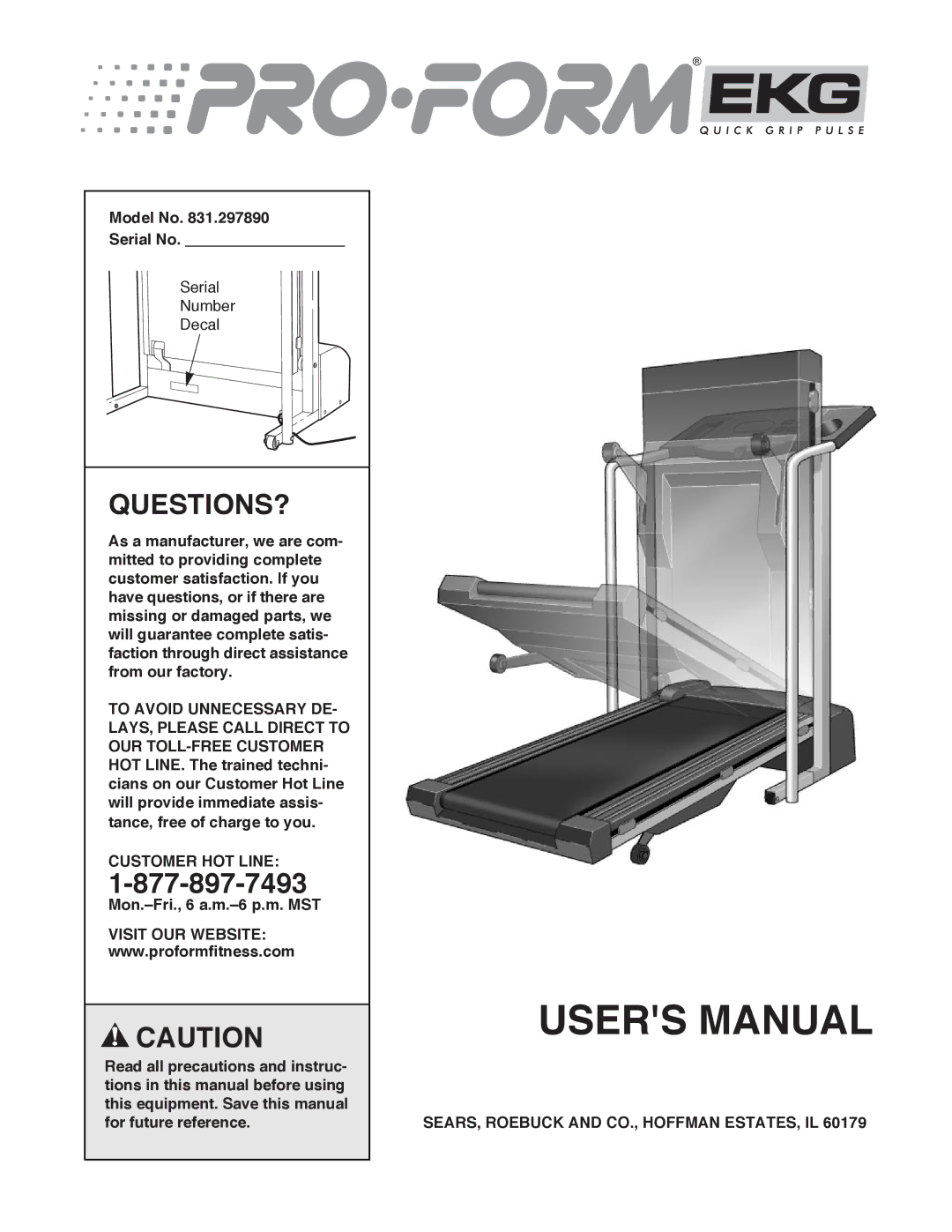 ProForm 831.297890 user manual Questions?, Customer HOT Line, Visit OUR Website 