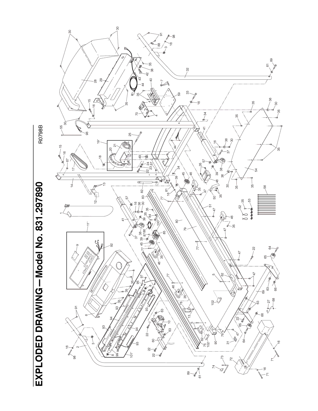 ProForm 831.297890 user manual Exploded DRAWINGÑModel No 