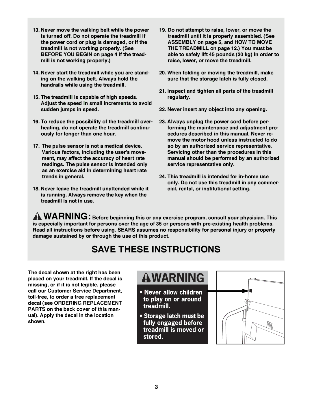 ProForm 831.297890 user manual 