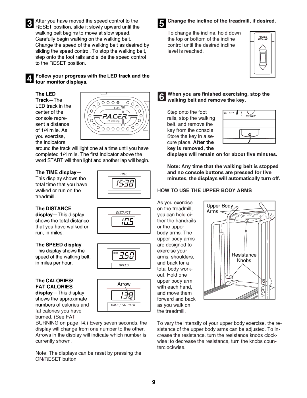 ProForm 831.297950 user manual HOW to USE the Upper Body Arms, FAT Calories 