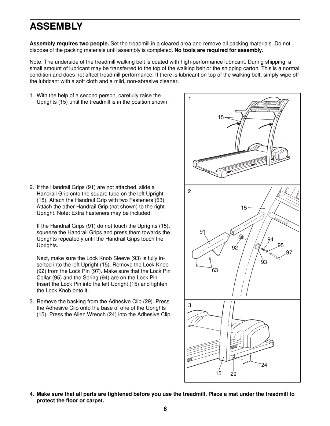 ProForm 831.297980 user manual Assembly 