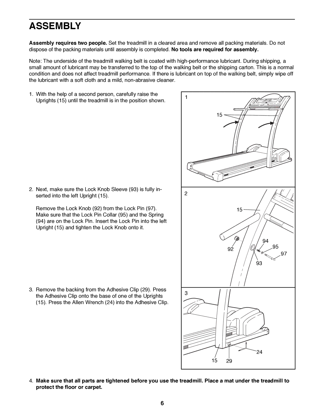 ProForm 831.297982 user manual Assembly 