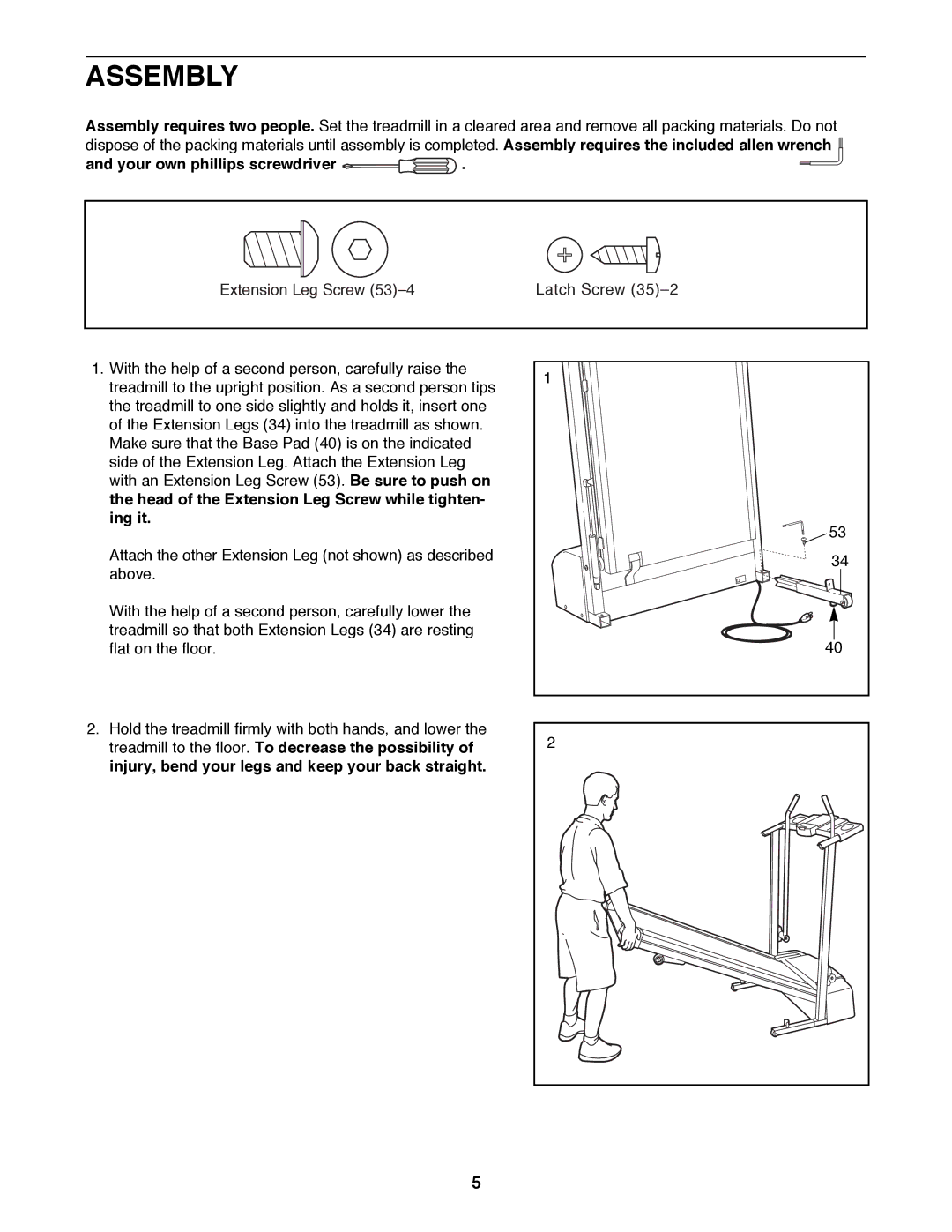 ProForm 831.298060 user manual Assembly, Your own phillips screwdriver 