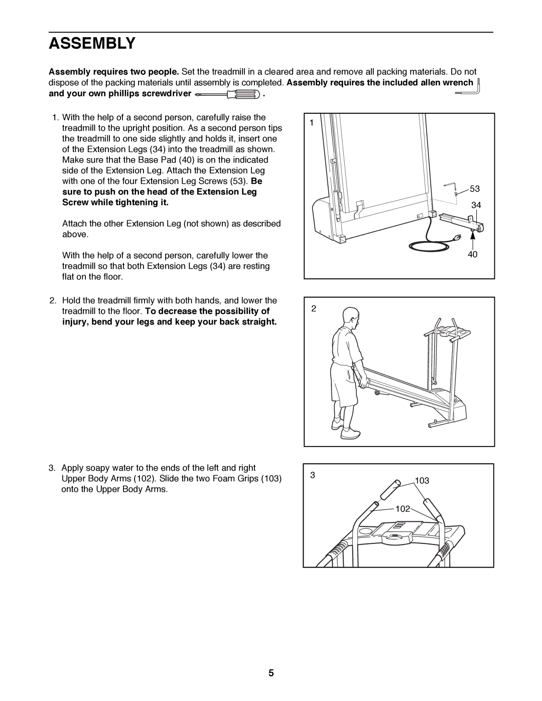 ProForm 831.298061 user manual Assembly, Your own phillips screwdriver 