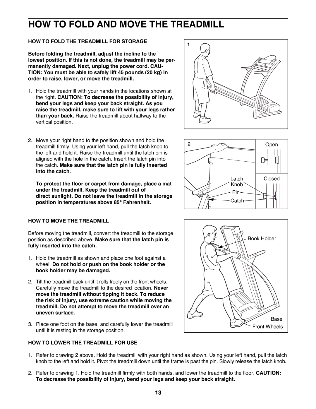 ProForm 831.298300 HOW to Fold and Move the Treadmill, HOW to Fold the Treadmill for Storage, HOW to Move the Treadmill 