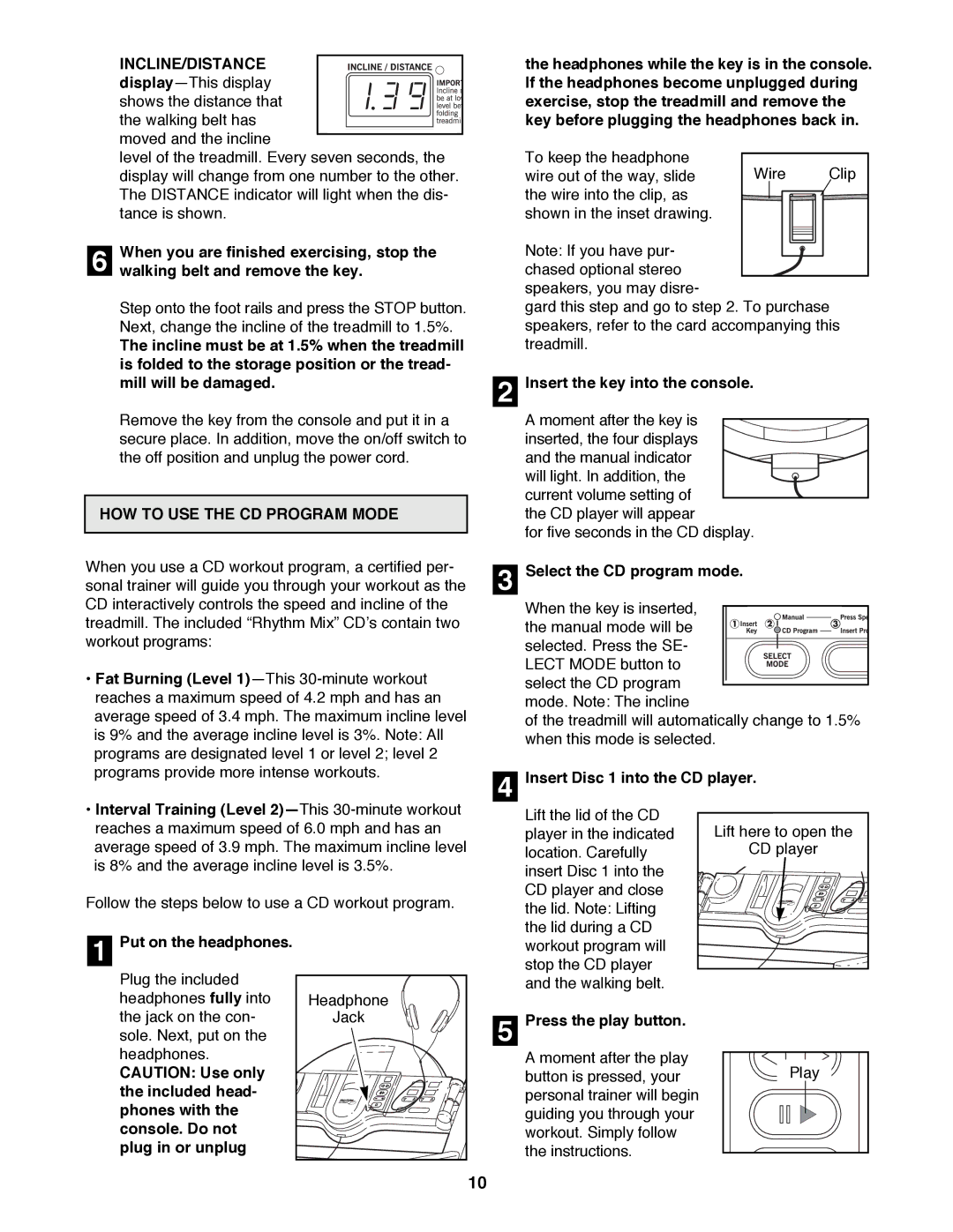 ProForm 831.298301 user manual HOW to USE the CD Program Mode 