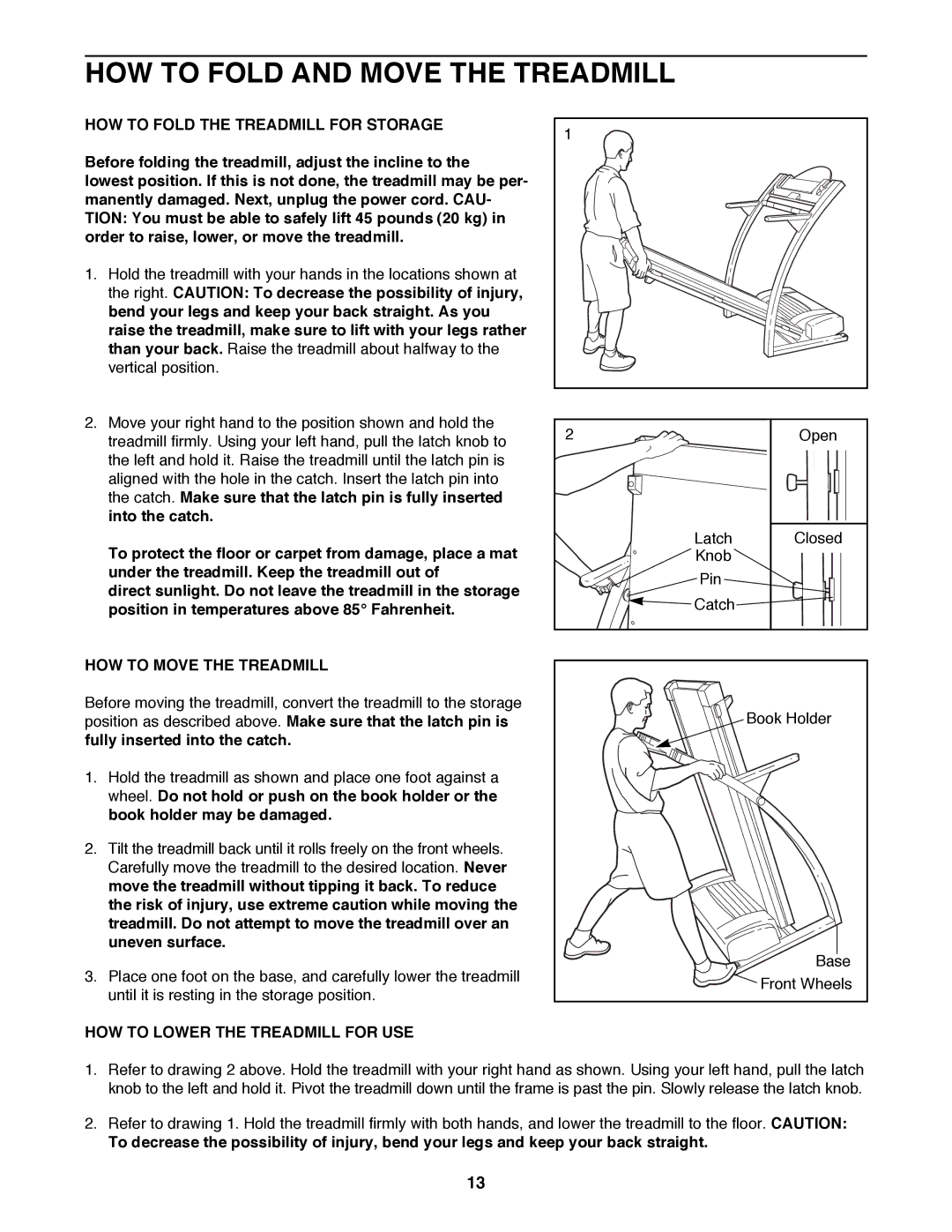 ProForm 831.298301 HOW to Fold and Move the Treadmill, HOW to Fold the Treadmill for Storage, HOW to Move the Treadmill 